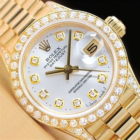 ladies rolex presisdent diamond lugs|Rolex watches for women.